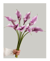 Fleurs artificielles Calla Lilies à longue tige de 60 cm en EVA, effet réaliste, blanches, modernes, pour la décoration de la maison et de mariage (vente en gros)