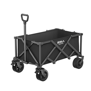 Chariot de camping pliable en métal à quatre roues, plateforme fermée, OEM personnalisé, outil de voyage en plein air - Product Image 1