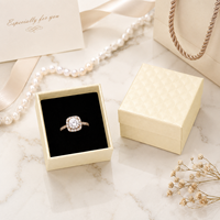 Personnalisé haut de gamme portable gris conseil Rectangle anneau boîte d'emballage boucle d'oreille pendentif boîte cadeau éponge doublure bijoux boîte de rangement