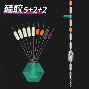 ลูกปัดซิลิโคน Aohu สำหรับตกปลา 5+2+2 เม็ด ป้องกันการพันกัน สำหรับอุปกรณ์ตกปลา - Product Image 3