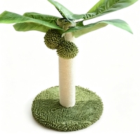 Krabpaal in de vorm van een kokospalm met groene bladeren & pluche ballen voor binnenkatten, voor klauwverzorging