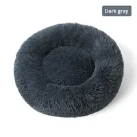 Écologique solide chien et chat maison longue peluche ronde lit pour animaux de compagnie chaud hiver chien tapis 100% coton