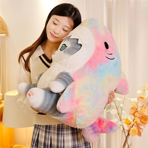 핫 세일 귀여운 부드러운 상어 고양이 카와이 고양이 봉제 완구 다채로운 상어 박제 동물 장난감 어린이 선물 - Product Image 5