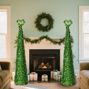 Sapin <span class=keywords><strong>de</strong></span> Noël Artificiel Vert Métallisé Très Vendu, Facile à Installer, Décoration <span class=keywords><strong>de</strong></span> Sol pour Fêtes et Célébrations - Product Image 1