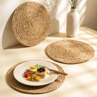 Sous-verre en herbe tressée, Tapis isolant thermique pour table, Set de table au toucher premium, Tapis de salle à manger, Tapis pour bol