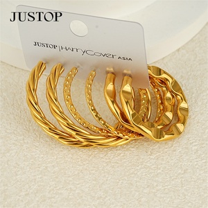 Aros de moda OEM/OEM, impermeables, de acero inoxidable, chapados en oro, hipoalergénicos, proveedor de joyería de moda. - Product Image 5