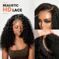 Perruque en cheveux humains sans colle, prête à porter, avec boucles profondes en C, densité 300 %, vente en gros