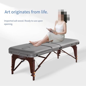 Table de massage professionnelle portable à trois plis, lit de thérapie réglable en hauteur, table de massage pliable pour <span class=keywords><strong>spa</strong></span>, salon, physiothérapie - Product Image 4