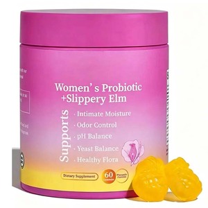 Gomitas Probióticas de Olmo Resbaladizo con Sabor a Piña para Mujeres, Equilibrio del pH, Salud Íntima, Control de Olores, Lactobacillus <span class=keywords><strong>XOS</strong></span>, Apoyo a la Flora - Product Image 1