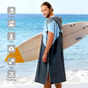 Custom Microfiber Disposable Surf Poncho Towel Women Men <b>Compressed</b> With Antimicrobial Feature Comes Mesh <b>Bag</b> for Home Use - Product Image 3