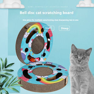 Planche à gratter pour chat en carton ondulé avec cloche, jouet spécial résistant à l'usure pour chats, fournitures pour animaux de compagnie en gros - Product Image 2