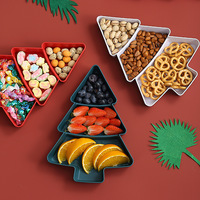 Assiette en plastique créative en forme de sapin de Noël pour bonbons, snacks, noix, fruits secs, plateau de petit-déjeuner, bol à desserts pour mariage et fête