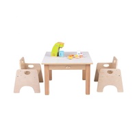 Table d'étude scolaire moderne en bois naturel écologique