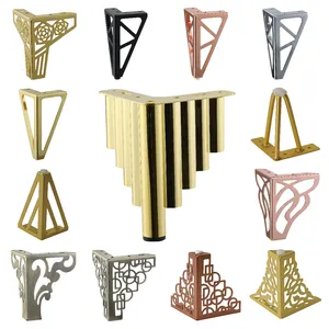 New Style Furniture Sofa Bed Legs Tv Cabinet Feet Furniture Accessories Hardware Feet Hollow Pattern Modern Gold Metal Sofa Legs