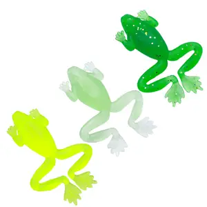 Hengjia wholesale Frog fishing lure 55mm Soft lure mini frog bait Topwater Green yellow glowing 3 colors