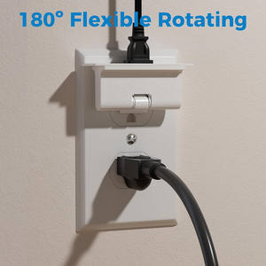 Adaptador de Enchufe Giratorio Polarizado de 2 Clavijas con 3 Tomas, Enchufe de Pared Giratorio de 180 Grados, Convertidor de 2 Clavijas a 2 Clavijas con Triple Salida - Product Image 4