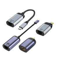 Coque en alliage d'aluminium 100mbps RJ45 femelle vers Type C mâle Adaptateur de transfert audio rapide avec fil en nylon pour téléphone portable