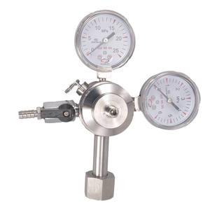 도매 더블-앤 SA-13004 단극 산소 압력 조절기 316L 스테인리스 스틸 1/4인치-1인치 크기 충격 방지 고압 게이지 - Product Image 1
