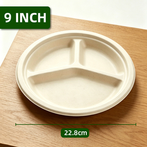 Biodegradable Sugarcane Bagasse Paper <b>Plates</b> 6-9 Inch Water Resistant <b>Disposable</b> Modern Luxury Tableware 50 Pieces/Bag Party - Product Image 4