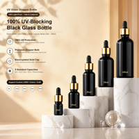 Flacon compte-gouttes en verre noir 60ml 80ml 100ml pour huiles essentielles et aromathérapie, emballage en gros, fournisseur, logo personnalisé