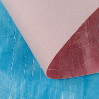 Feuilles de similicuir gaufré PVC brillant 0,8 mm avec support non-tissé, qualité supérieure pour la décoration de canapés et sacs, motif imitation peau de crocodile