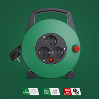 Pheiyon CE GS Mini 10M H05VV-F Enrollador de Cable Francés Schuko de 3 Vías 16A 250V con Protección contra Sobrecarga IP20 para Garaje, Caja de Cable ODM OEM
