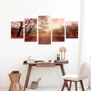 5 Pieces Canvas Wall Art Colors Explosion Abstract Painting Print On Canvas For Home Decor