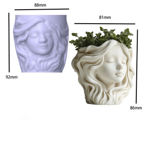 Đầu Riser Cô Gái Hình Dạng Silicone Khuôn Tự Làm Nến Cup + Chậu Hoa Set Bow Dập Nổi Thiết Kế Thực Phẩm Cấp - Product Image 6