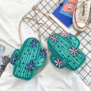 Fashion Summer Beach Popular Cute Cactus Design Shoulder Bag Personalized Funny Mini Phone Purse Handbag