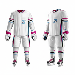 Diseñe camisetas de hockey sobre hielo personalizadas con su nombre y logotipo de equipo disponibles en varios tamaños - Product Image 1