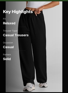 Pantalon de survêtement décontracté pour femme, taille haute élastique, anti-plis, imperméable, séchage rapide, coupe régulière, pour usage quotidien et détente - Product Image 2