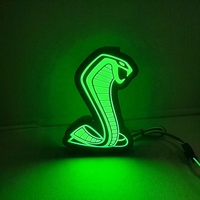 Emblème de voiture lumineux 5D en acrylique + LED, logo neuf, grille avant, éclairage LED pour Abarth 124 Spider (2016-) 12V