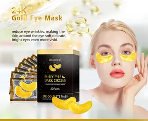 Private label coreano cura della pelle collagene cristallo spa 24k oro sbiancante idratante idratante viso maschera foglio di bellezza OEM