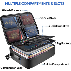 Xách Tay Chống Thấm Nước Chống Cháy Tài Liệu Lưu Trữ Box Với Khóa Biểu Tượng Tùy Chỉnh Lưu Trữ An Toàn Cho Các Tài Liệu Quan Trọng - Product Image 4