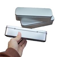 Caja de Papelería - Caja Metálica en Forma de Lata con Forma Rectangular Estuche para bolígrafos. Estuche Artístico para Bolígrafos con Tapa Abatible y Caja Metálica.