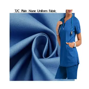 Wholesale textile nurses uniform scrub fabrics cotton mix polyester t/c fabric 65% polyester 35% cotton for Scrub suit