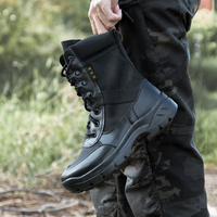 Bottes tactiques respirantes, légères, à tige haute, en toile, pour hommes et femmes
