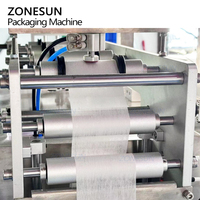 Máquina de Llenado y Sellado Ultrasónico Automática de Alta Velocidad ZONESUN ZS-FSFM2, Vertical, Cuantitativa, de 2 Carriles, para Bolsas Pequeñas de Gránulos