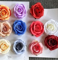 Tête de fleur de rose artificielle en soie, prix d'usine, pour décoration de mariage et de fenêtre de maison
