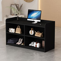 Comptoir de réception multifonctionnel pour magasin de vêtements, petit, commercial, en bois, minimaliste, moderne, à coins arrondis