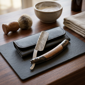 ASAP Damascus Stainless <b>Men</b> Shaving Razor Set for Body <b>Bikini</b> Colorful Face Straight Blade Folding Razor Wood Handle - Product Image 1