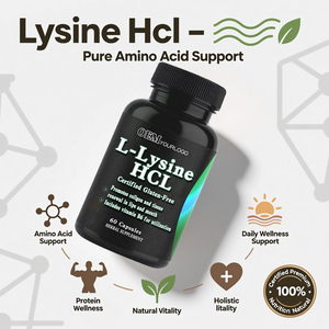 Kapsul Vegetarian OEM L-Lysine HCL Suplemen Nutrisi Olahraga untuk Dewasa - Meningkatkan Pertumbuhan Otot & Sirkulasi Darah - Product Image 3