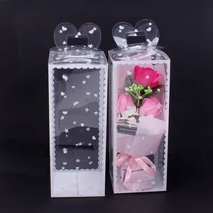 透明花提手盒防水花包装袋花折叠手提包悬挂礼品袋