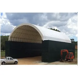 Pvc Fabric Shelter 15m 50' Wide Warehouse Tent Container Shelter PVC Fabric Roof Steel Structure Shelter For Storage 4040 Steel Frame Container Roo