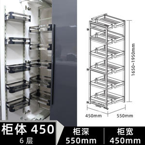 Tiroir de rangement profond en acier inoxydable avec étagères réglables multi-niveaux pour la cuisine - Product Image 4