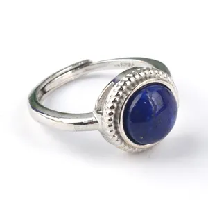 High quality fengshui natural gemstone crystal lapis lazuli finger ring