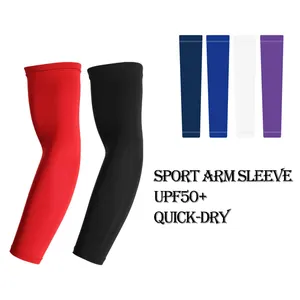 UPF50 Solid Color High Elasticity Cooling Breathable Ice Silk Arm sleeve Arm Guards Cycling Wear