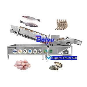 Baiyu Automatic Bubble Cleaning Washing Machine for Fruit Vegetables Seafood Shellfish Tubers Made in China for Food Processing