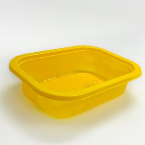 Contenedores Desechables Amarillos para Almacenamiento de Alimentos con Tapas de Material PP, Bandeja de Plástico Dorado para Chocolate, Galletas y Pasteles - Product Image 3