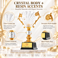 Trophée en cristal cannelé personnalisé avec logo gravé pour événement, anniversaire, souvenir ou récompense